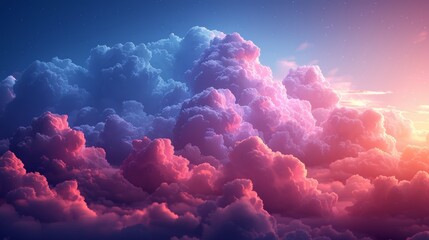 A set of pink, blue, and purple clouds on a transparent background. 3D realistic clouds with real transparency. Modern illustration EPS10.
