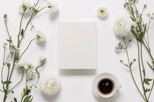 a white paper with flowers around it