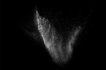 White grainy texture. Abstract dust overlay. Grain noise. White explosion on black background. Splash light realistic effect. Vector illustration, eps 10.
- 781149737