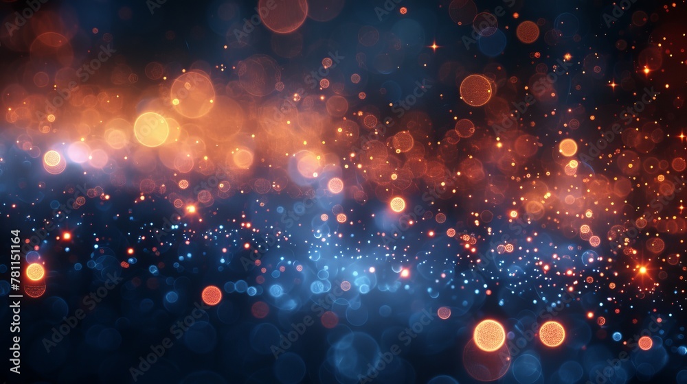 Poster Luminous bokeh lights with a light background. Bokeh effect with sparkling dust. Background with a light bokeh effect on transparent background. Luminous dust light with white background. Concept