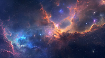 Obraz premium A Celestial Canvas: Unveiling the Universe's Romantic Grandeur