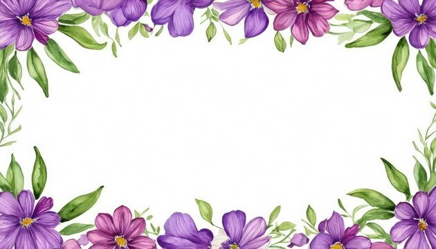 Immerse yourself in beauty with our watercolor purple floral frame mockup