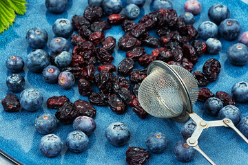 Fresh and dried berries, dessert. - 781151982