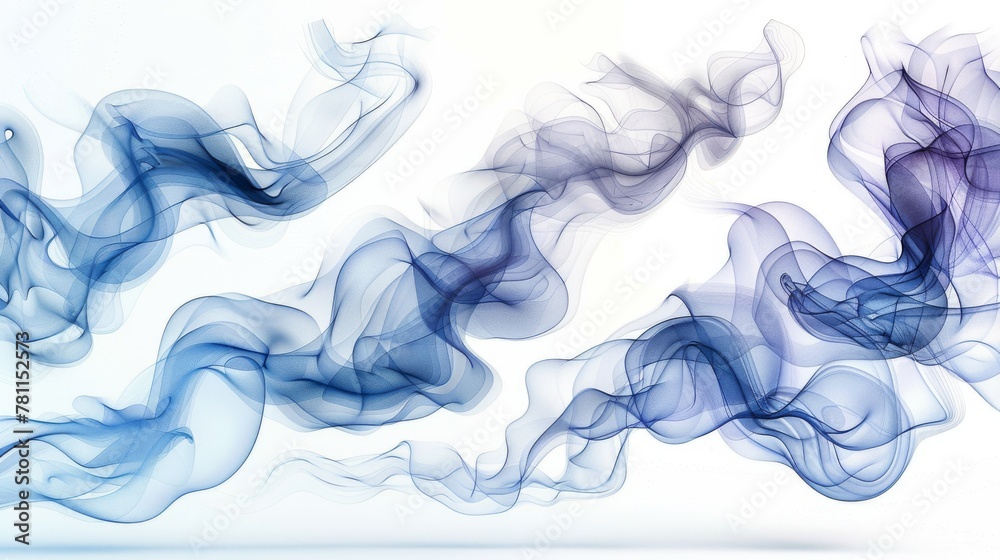 Poster abstract air conditioner, humidifier, or purifier blowing a dynamic blurring flow effect on a white 