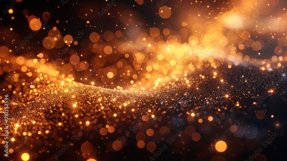 Poster light gold dust png set. bokeh lights effect background. christmas glowing dust background. bokeh li