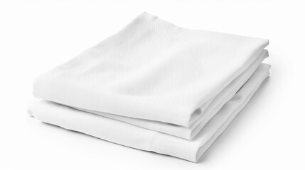 An image of a stack of two white napkins with a clipping path included.