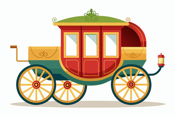 beautiful-carriage--side-view-without-perspective-vector illustration