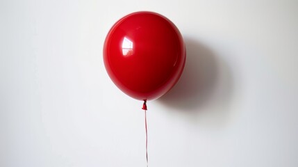 A balloon floating on a white background