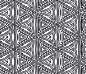 Ethnic hand painted pattern. Black symmetrical