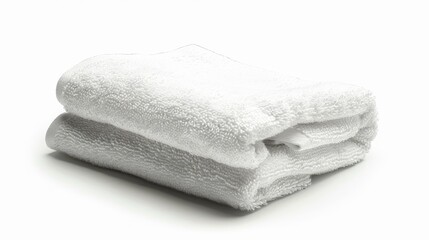 Isolated white towel on white background