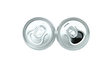 PNG,Top view of tin cans for drinks, isolated on white background