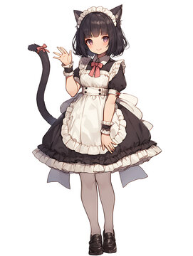 ミ*ト様 手描きイラスト♡†✧気まぐれな黒猫＊ケモ耳＊原画＊コピック