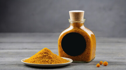 Asafoetida (Hing) on a black background.