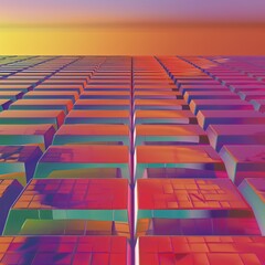 Obraz premium The hypnotic repetition of backgrounds in a vintage video game