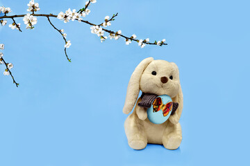 Easter background with a rabbit