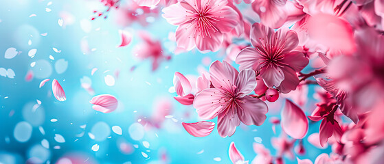 Delicate Pink Blossoms in Spring, Soft Floral Background, Gentle and Romantic Sakura, Ethereal Garden Beauty