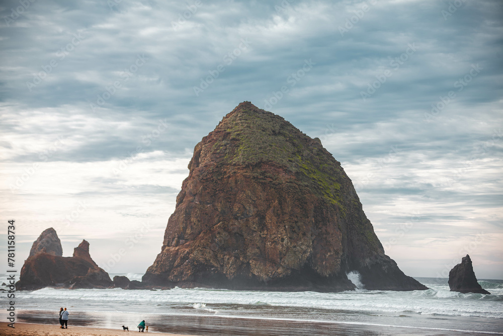 Canvas Prints Scenic view of a beach against the sea on a cloudy day