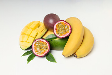 Concept of delicious and fresh exotic fruits
