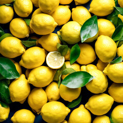 Fresh Citrus Fruits at the Market: Lemons and Limes Galore, top view