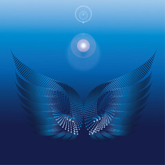This vector graphic element is often used to symbolize angels, freedom, hope, or spirituality. It could be used in a variety of design projects, such as logos, websites, or marketing materials.
