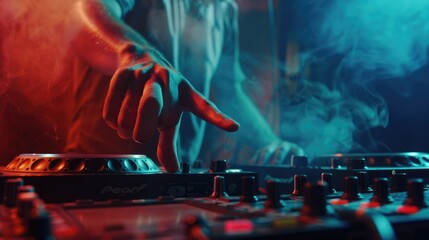 DJ Mixing at Club Party