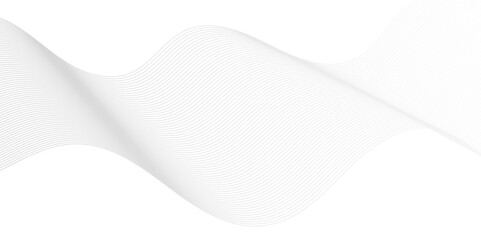 Vector Abstract crave wavy thin blend line on gray and white gradient Technology, data science, geometric border. Isolated on white wave element for design background.