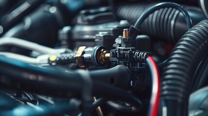 A close-up of a main wiring harness connector being plugged into a vehicle's electrical system,...
