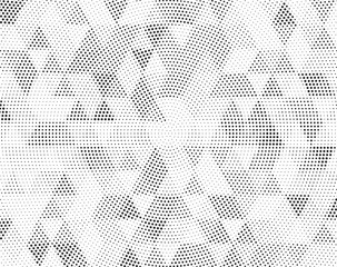 Halftone vector background. Monochrome halftone pattern. Abstract geometric dots background. Pop Art comic gradient black white texture. Design for presentation banner, poster, flyer, business card.