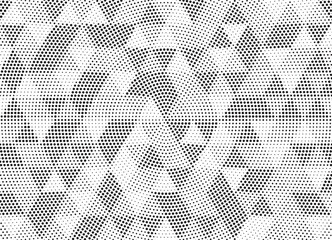 Halftone vector background. Monochrome halftone pattern. Abstract geometric dots background. Pop Art comic gradient black white texture. Design for presentation banner, poster, flyer, business card.