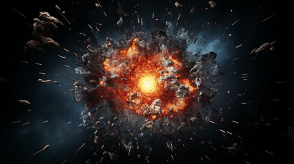 explosion in space high definition(hd) photographic creative image - obrazy, fototapety, plakaty