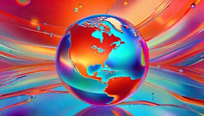 Northern Hemisphere Highlight: Abstract Globe with Emphasis on North America