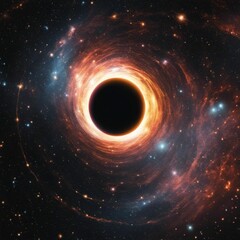 AI generated illustration of a spiral galaxy with a black hole at its center