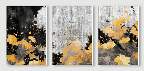 AI generated illustration of an abstract minimalistic triptych