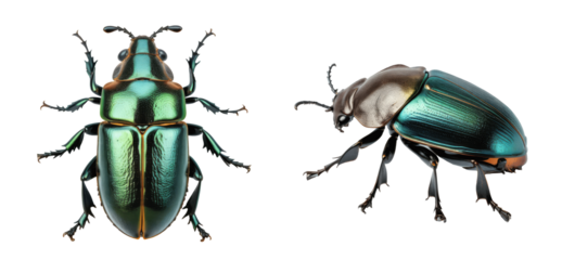 green stag beetle isolated on transparent background