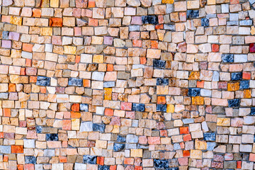 Fototapeta premium Colorful stone background. Background pattern texture. Copy space for text or design. Horizontal image.