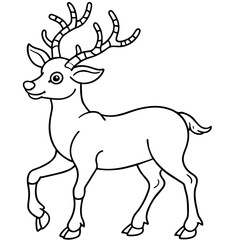 Illustration of deer walking isolated on transparent background
