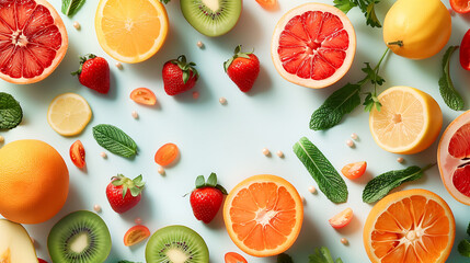 Fruit Symphony: Fresh and Vibrant Citrus Composition