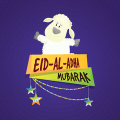 Illustration of sheep for Eid-Ul-Adha background for Muslim community festival celebration