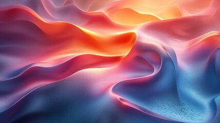Obraz premium Abstract Iridescent Waves With Intense Pink and Blue Hues in Macro Photography