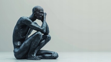 Fototapeta premium Thinker man concept close up Generated AI