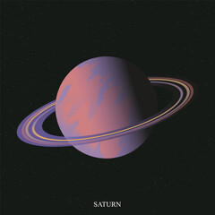 Saturn poster. Vector illustration. - 781175520