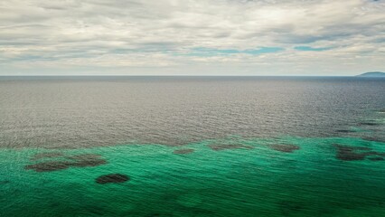 Beautiful landscape of the sea surface on a cloudy day