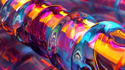 An artistic close-up of a multicolored resonator muffler, showcasing its unique design and vibrant hues - obrazy, fototapety, plakaty