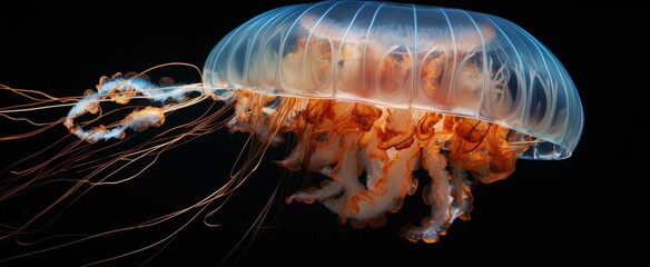 AI generated illustration of a vibrant jellyfish in the water