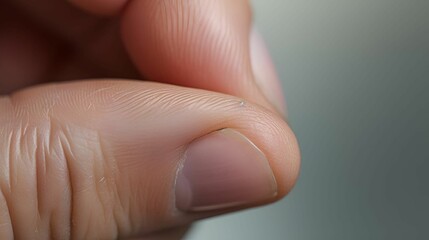 AI generated illustration of A closeup of a person's thumb and index fingers - obrazy, fototapety, plakaty