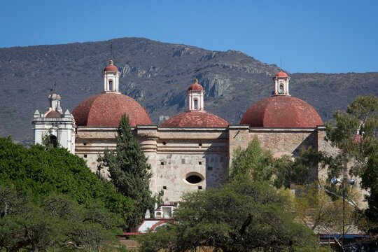 Landscape view of Saint Pablo Church In Mitla, Oaxaca, Mexico