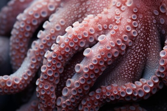 close up of the tentacles of an octopus on a surface