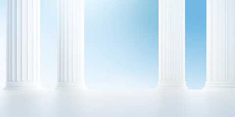 Fototapeta premium Ethereal hall with classic columns