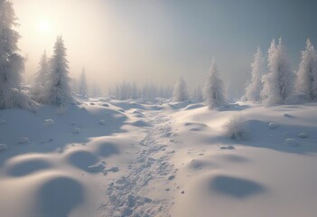 3D Winter Wonderland: A Space of Serene Snow