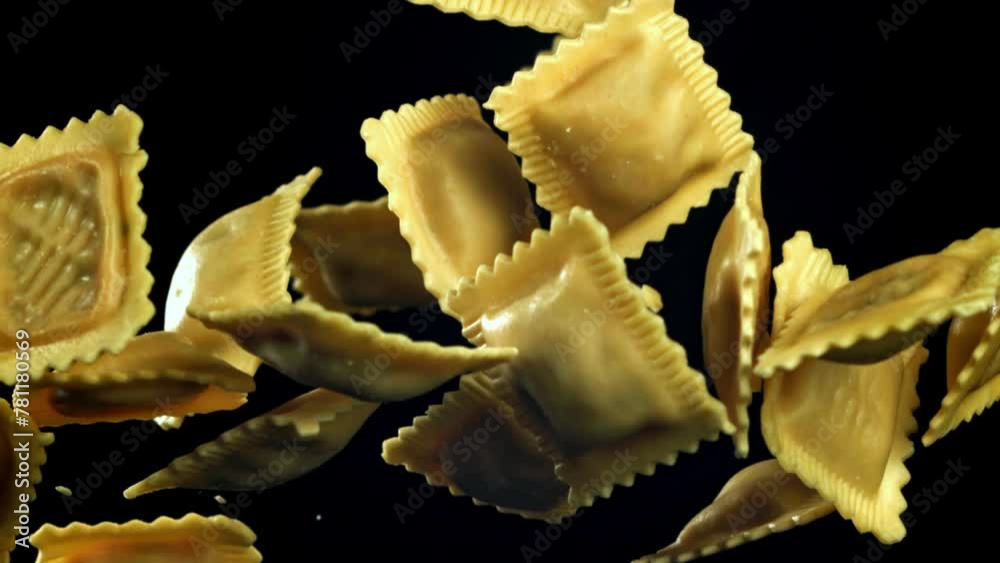 Wall mural super slow motion italian ravioli. high quality fullhd footage